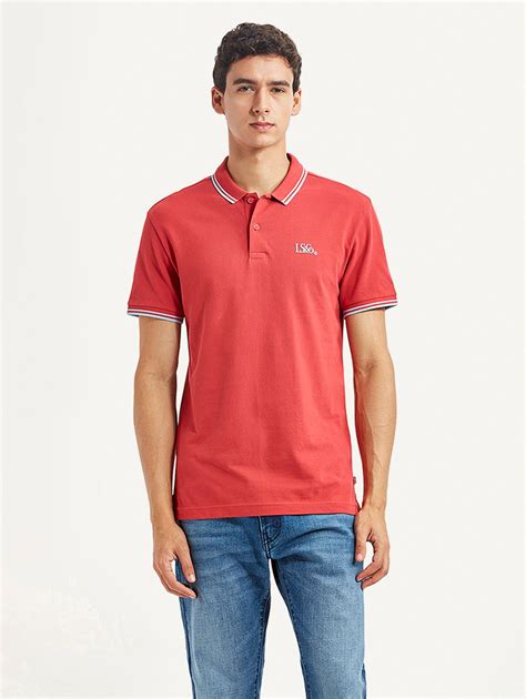 Men's Solid Red Slim Fit Polo T-shirt – Levis India Store
