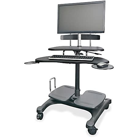 Kantek Sit to Stand Mobile Height Adjustable Computer Workstation With ...