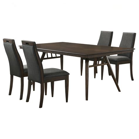 George Oliver Mid-Century Modern Rectangular Dining Set With Dark ...