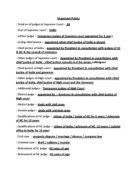 Judiciary Overview: Key Points on Supreme Court Structure & Functions ...