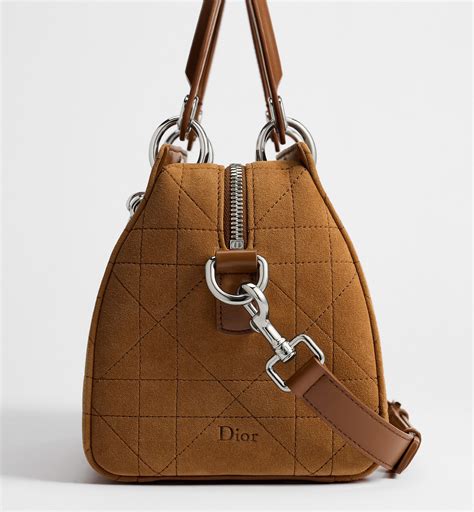 Small Dior Granville Bag Golden Saddle Flat Macrocannage Suede Calfskin | DIOR