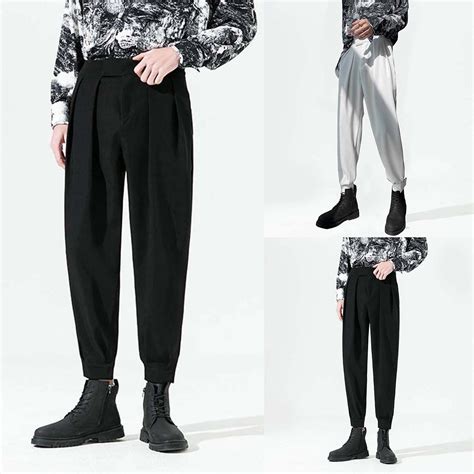 lcziwo Regular Fit Pants for Men Classic Straight Flat Front Formal ...