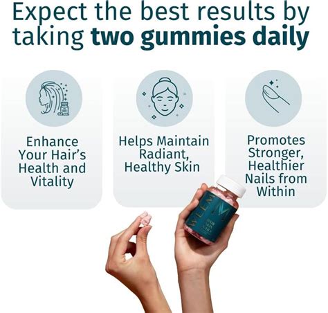 Gummy WEEM Hair Skin Nails Gummies, Easy Daily Biotin Supplement ...
