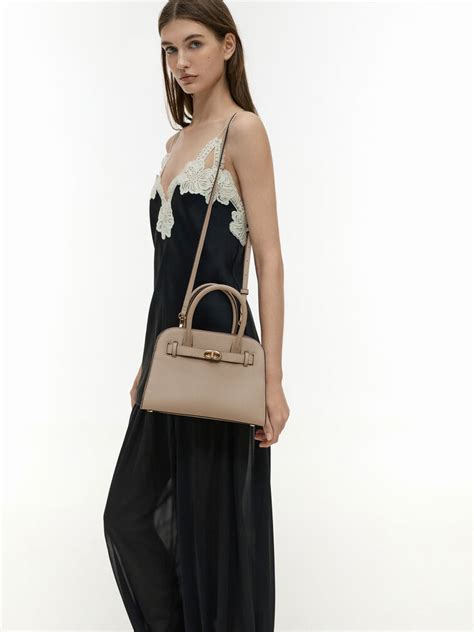 Aubrielle Belted Tote Bag - Taupe - CHARLES & KEITH IN