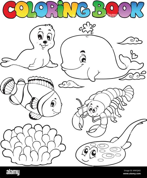 Fish sea animal coloring Stock Vector Images - Alamy