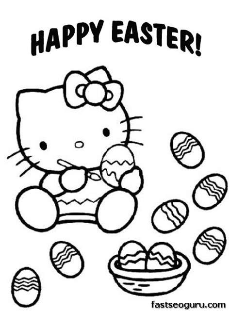 Printable Easter Hello Kitty Coloring Pages | FastSEO Guru - Halaman ...