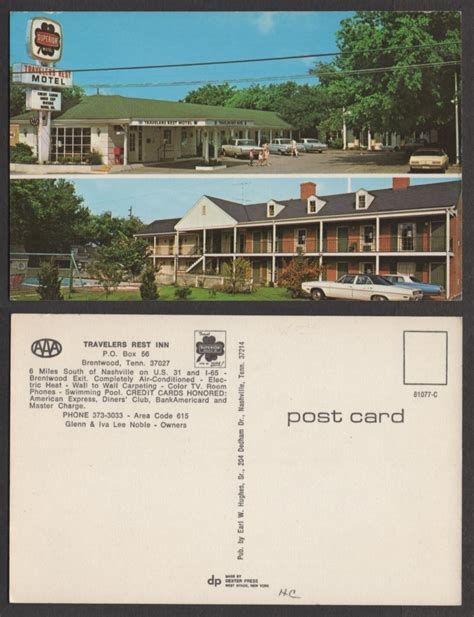 Old Tennessee Postcard - Brantwood - Travelers Rest Inn - Hotel, Motel ...