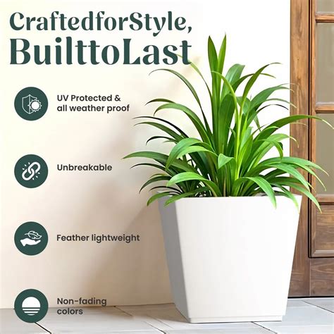 16 Inch GK Square White Terrace Plastic Planter at ₹ 1750/piece ...