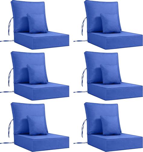 Amazon.com : NOFFA Outdoor Chair Cushions Set of 6, 24x24x6 Thick Deep ...