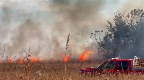 Brush fire rages through Rockford-area corn field Monday, officials say