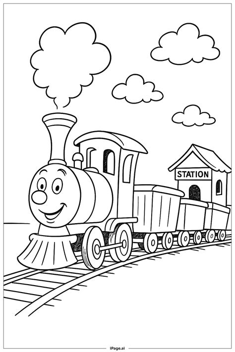 Dr Seuss Train On Track Coloring Page (Free PDF&PNG Printable)
