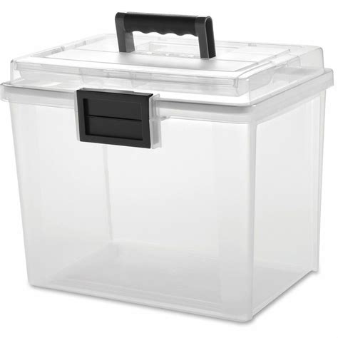 Iris Inc IRS110350 Portable File Box 4.75 Gal Clear/Gray Storage