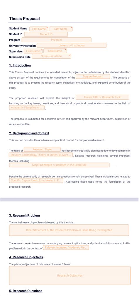 Thesis Proposal Template - PDF Templates | Jotform