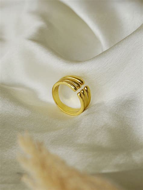 Gold Plating Handcrafted Silver Ring