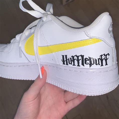 Harry Potter inspired Hufflepuff custom Airforce 1... | Depop