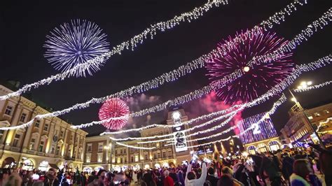 Fireworks celebration in a city at night | Premium Stock Video Footage