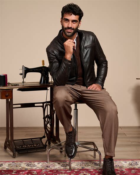 Biker Men's Dark Brown Leather Jacket - Avatar | Leather Trend