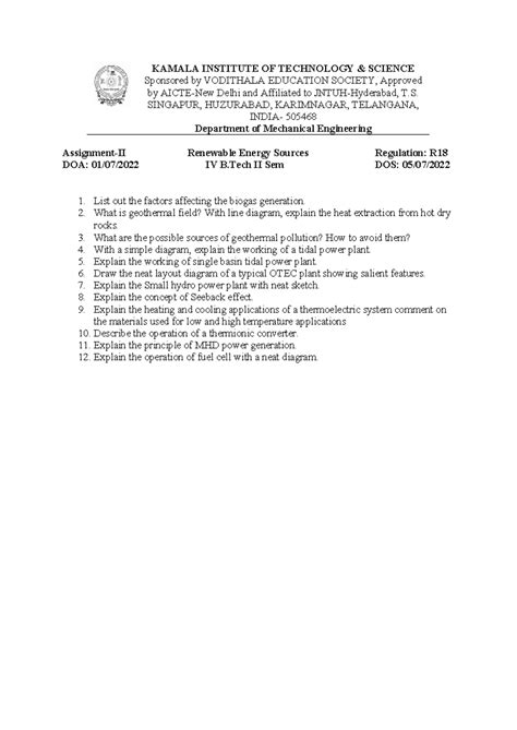 NCSE 2: Renewable Energy Sources - Biogas, Geothermal, and Tidal Power ...