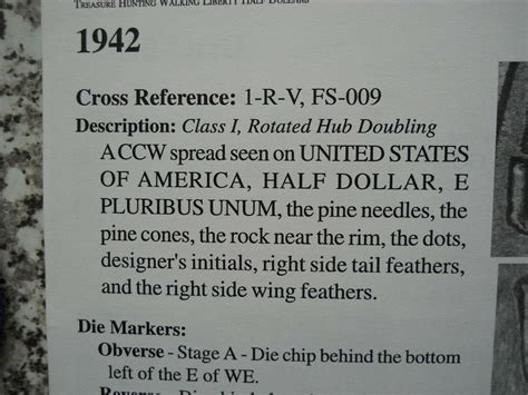 1942 (P) Walking Liberty Half Dollar DDR Doubled Die Reverse Fine Grade ...