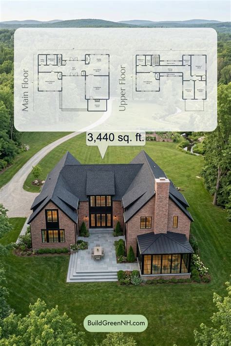Two-story, 5 Bed, 3.5 Bath, 3,440 sq. ft. Modern House Floor Plans: The ...