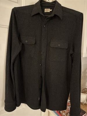Faherty Men’s Shirt Jacket Black Size Medium Polyester/Viscose Pre ...