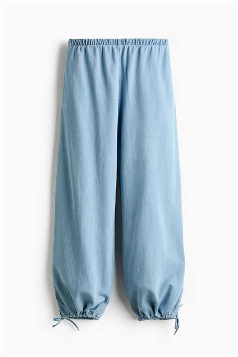 Balloon-leg denim trousers - Light denim blue - Ladies | H&M IN