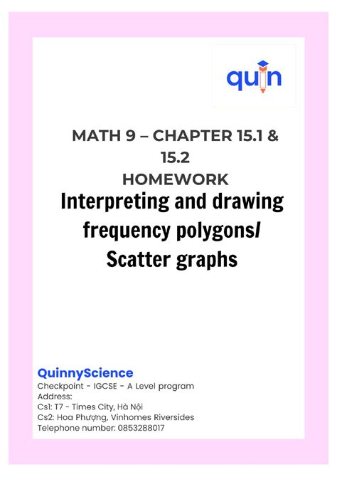 MATH 9 CHAPTER 15.1 & 15.2 HOMEWORK: Frequency Polygons & Scatter ...
