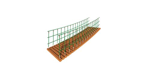 Net handrails for wooden or rubber walkway, per running metre - Huck