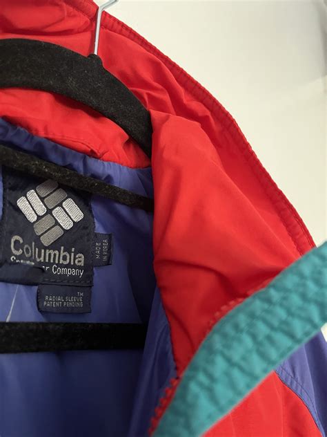 Vintage Columbia Powder Keg Ski Jacket Red Blue Colorblock Retro 90s ...