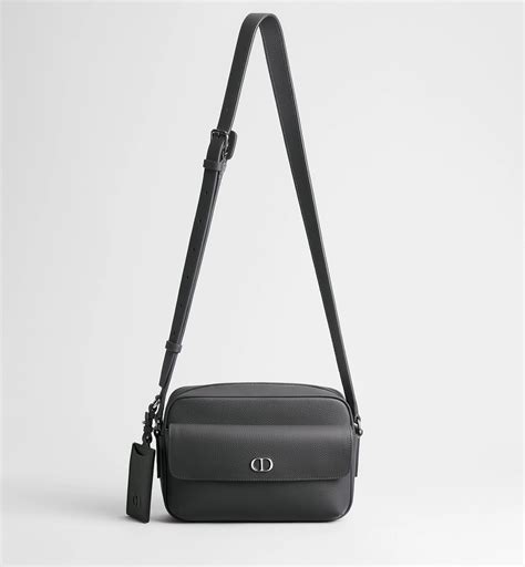 CD Icon Zipped Messenger Bag Gris Flanelle Matte Grained Calfskin | DIOR