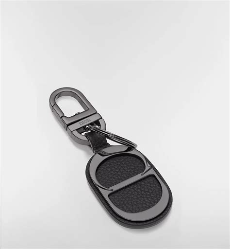CD Icon Key Ring Black Grained Calfskin | DIOR