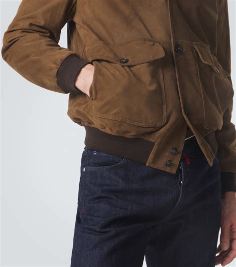 Suede bomber jacket in brown - Kiton | Mytheresa