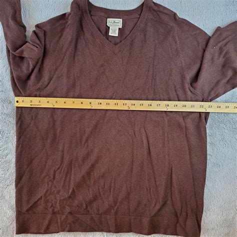 L.L. Bean Cashmere Blend V-Neck Pullover Sweater Mens XL Brown
