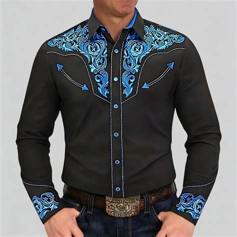 BUWTTER Mens Shirts Fall Spring Slim Fit Western Clothes Button Down ...