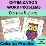 Calculus Optimization Activity | Modeling Word Problems Color by Number ...
