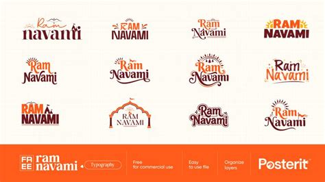 Posterit - Happy Ram Navami Typography