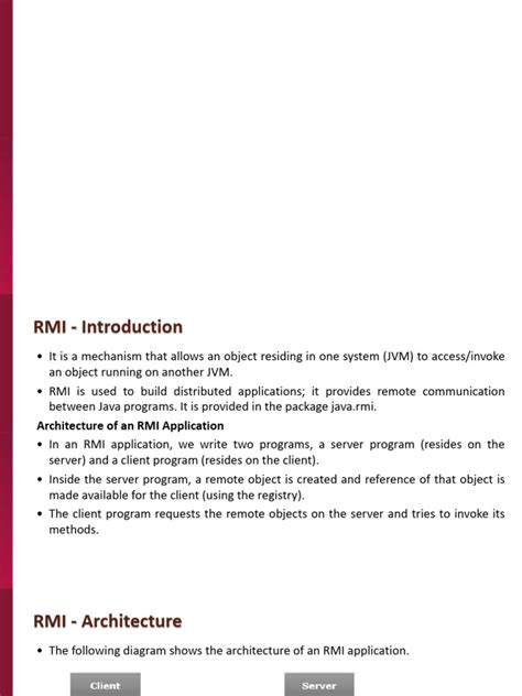 RMI | PDF | Class (Computer Programming) | Method (Computer Programming)