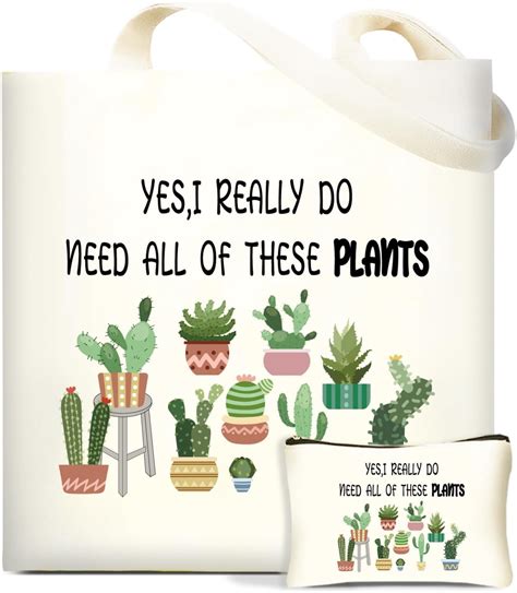 Cool Lover Gifts for Women, Gardening Gifts with Canvas Tote Bag Makeup ...