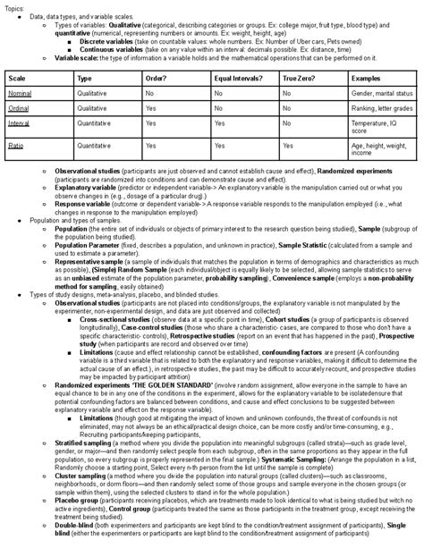 Introduction to Statistical Reasoning Midterm #1 Study Guide - Studocu