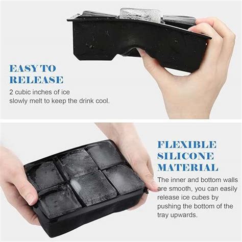 Masox Store Flexible Silicone Ice Cube Tray Large Cubes for Party ...