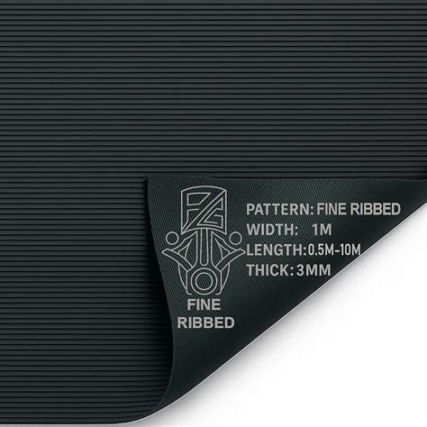 PG Floor Rubber Matting Roll 9m x 1m, 20m Black Non Slip Fine Ribbed ...