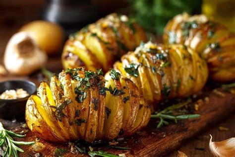 Garlic Herb Hasselback Potatoes