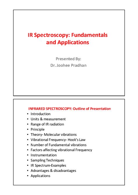 884 IR Spectroscopy: Fundamentals and Applications Overview - Studocu