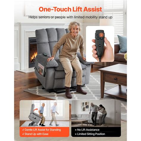 VEVOR Power Lift Recliner Chair, Dual Motor, Oversized Electric Lift ...