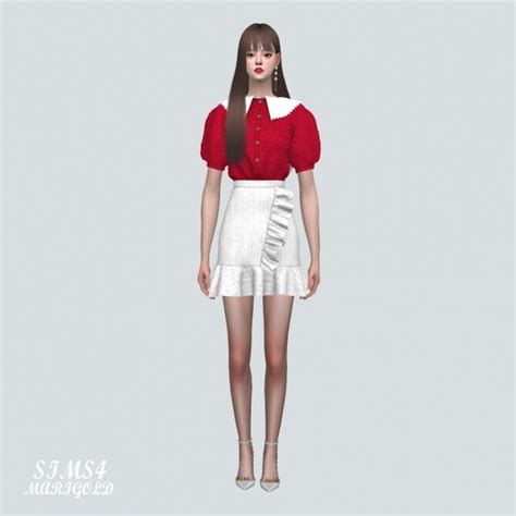 Blouse With Frill Mini Skirt at Marigold » Sims 4 Updates