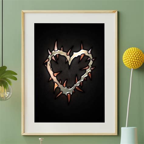 Spiked Heart Printable – Gothic Love Wall Art – Dark Alternative Heart ...