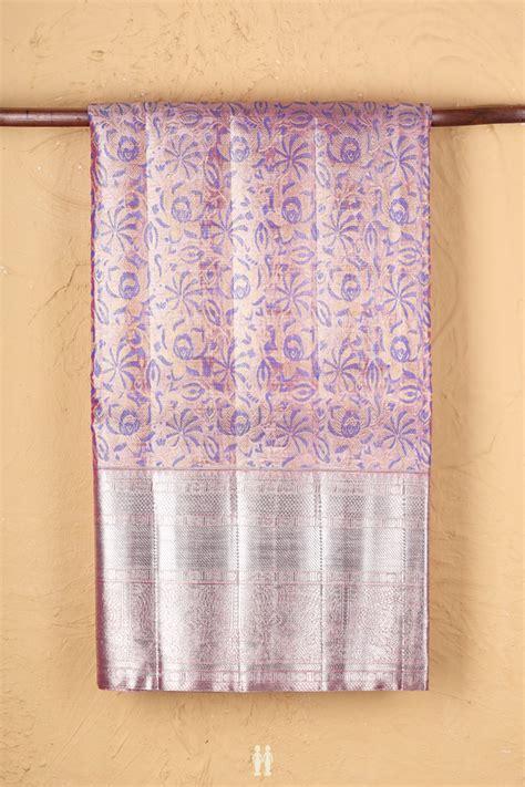 Kanchipuram Silk Saree In Lotus Pink Temple Border