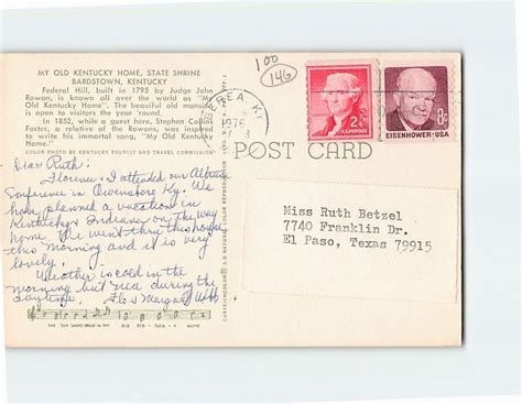 Postcard My Old Kentucky Home State Shrine Bardstown Kentucky USA | eBay