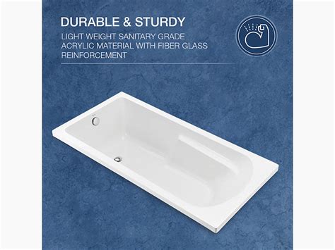 Kohler Acrylic Bathtub 1670x760 mm White | 18775T-0 Premium Bath Tub ...