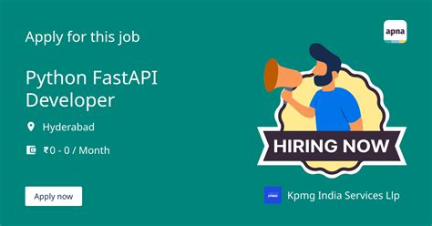 Python FastAPI Developer Job at Kpmg India Services Llp in Hyderabad | Apna